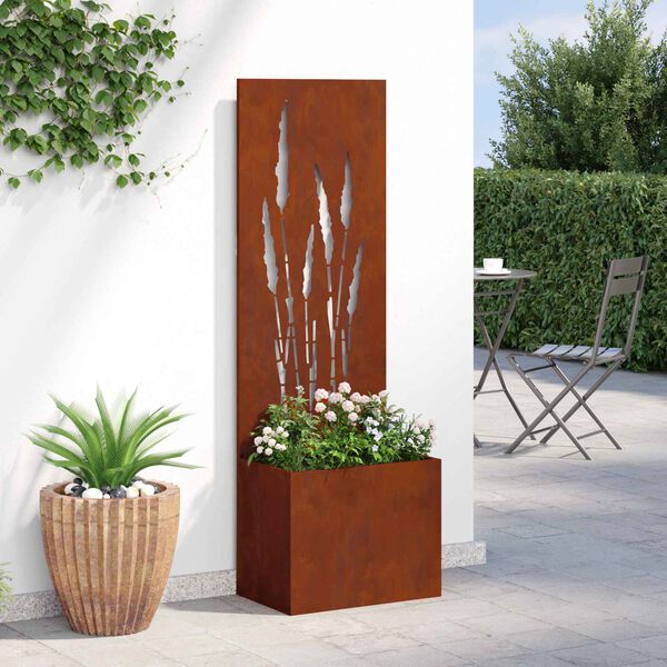 vidaXL Schermo per privacy in giardino Traforo Ruggine 50 x 140 cm