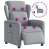 vidaXL Poltrona Reclinabile Massaggio Elettrica Grigio Chiaro Tessuto