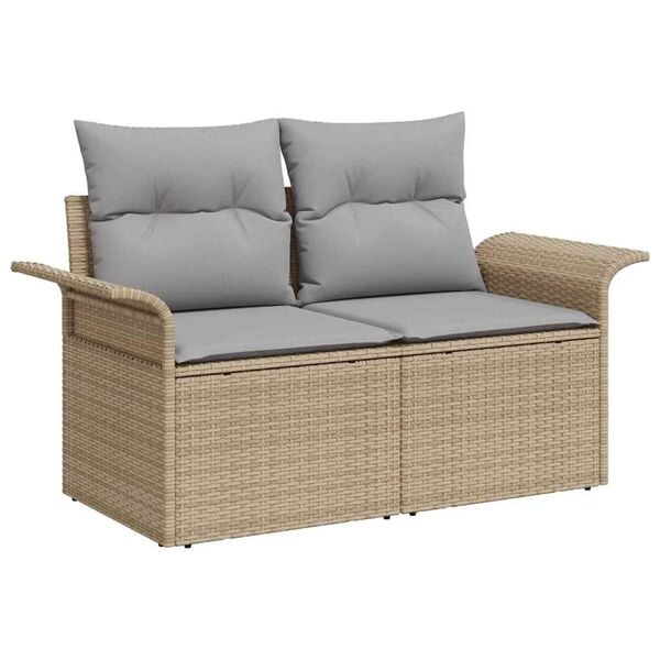 vidaXL Set Divano da Giardino 9 pcs Beige e Grigio Chiaro polyrattan