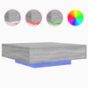 vidaXL Tavolino da Soggiorno con Luci LED Grigio Sonoma 100x100x31 cm
