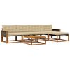vidaXL Set di divani da esterno con cuscino 6 pcs Naturale e Beige