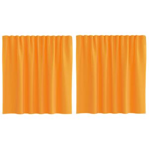 vidaXL Tende in Voile con Tasche per Aste 2 pz Arancio