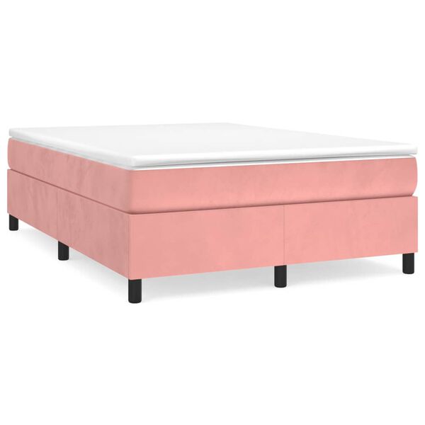 vidaXL Struttura Letto a Rete a Molle Rosa 140x200 cm in Velluto