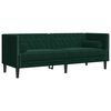 vidaXL Divano Chesterfield con Rinforzi 3 Posti Verde Scuro in Velluto