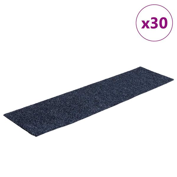 vidaXL Tappetini per scale autoadesivi 30 pz 76x20 cm Grigio Blu Rettangolari