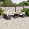 vidaXL Set Divani da Giardino 11 pz con Cuscini in Polyrattan Nero