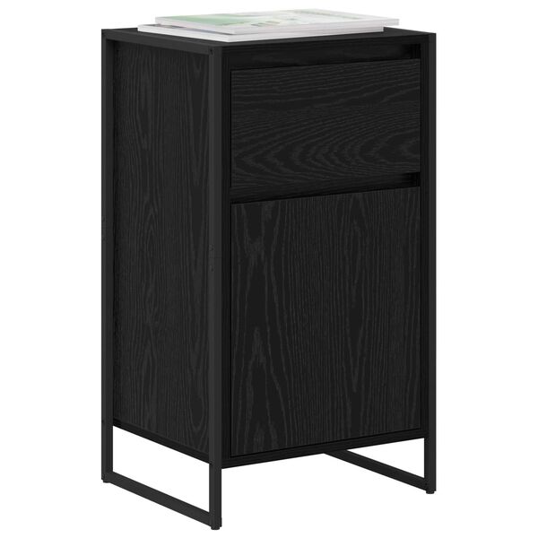 vidaXL Credenza Rovere Nero 81 x 36 x 150.5 cm Legno multistrato