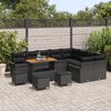 vidaXL Set Divano da Giardino con cuscino 13 pcs Nero polyrattan