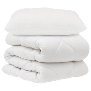 vidaXL Set di Piumoni con cuscino 2 pcs Bianco Microfibra
