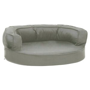 vidaXL Materasso Ergonomico per Cani 60x42 cm Effetto Lino Grigio