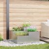 vidaXL Vaso da giardino Argento 100 x 100 x 48 cm Acciaio zincato