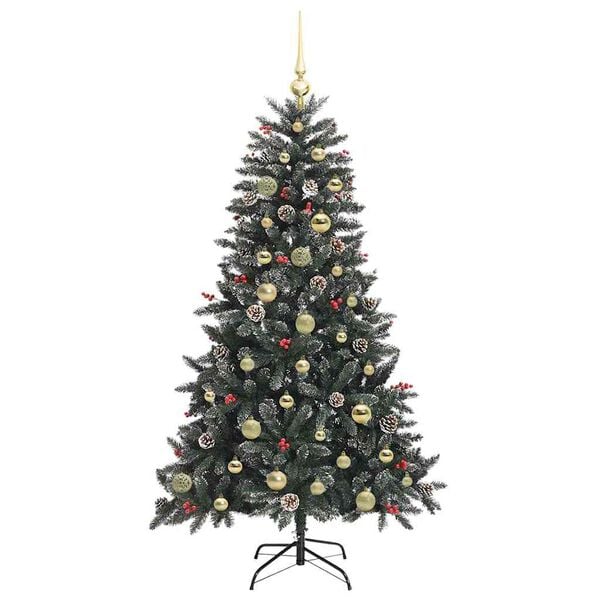 vidaXL Albero di Natale artificiale con 150 LED Verde 150 cm