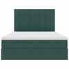 vidaXL Letto con contenitore e materasso Verde Scuro 140 x 200 cm