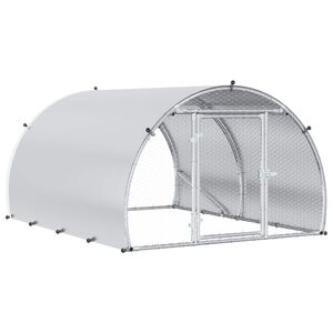 vidaXL Pollaio Argento 200 x 150 x 100 cm Acciaio zincato