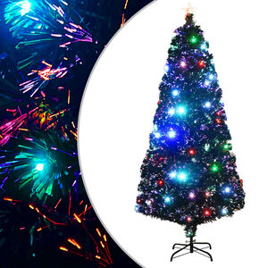 vidaXL Albero di Natale Preilluminato con Supporto e LED 180 cm Fibra Ottica
