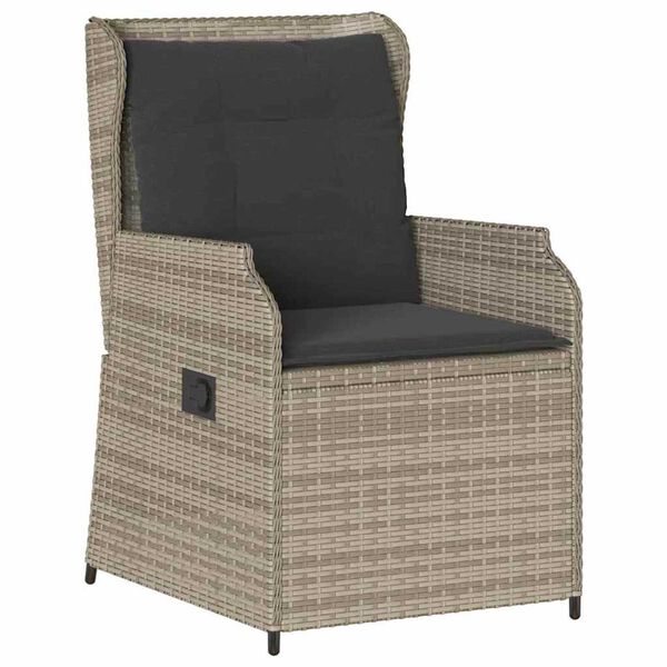 vidaXL Panchina da giardino 2 pcs Grigio chiaro Poly Rattan