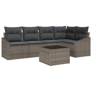vidaXL Set Divano da Giardino 6 pcs Grigio chiaro polyrattan