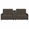 vidaXL Divano Reclinabile 4 Posti e Portabicchieri Marrone in Tessuto
