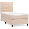 vidaXL Giroletto a Molle con Materasso Cappuccino 90x190 cm Similpelle
