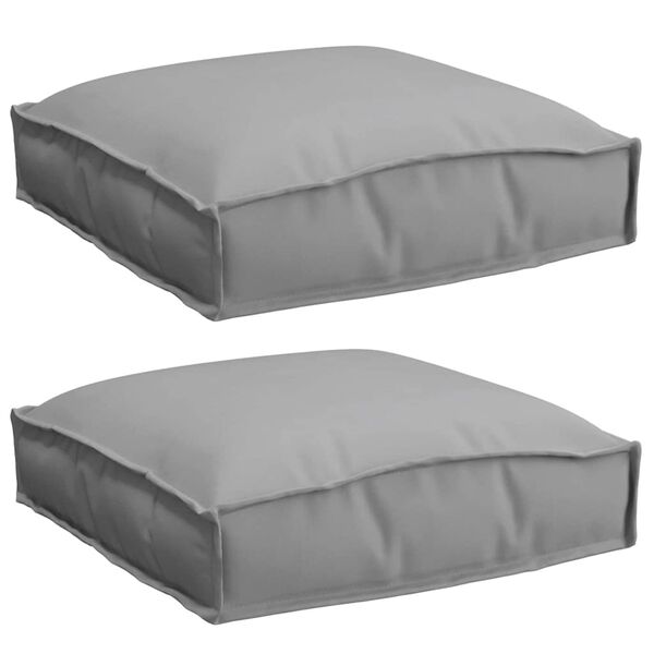 vidaXL Cuscino 2 pcs Grigio 40 x 40 x 8 cm Tessuto Oxford