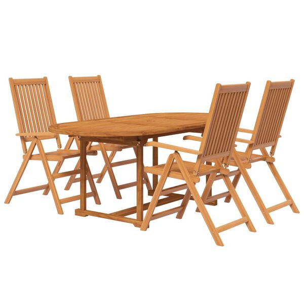 vidaXL Set Mobili da Pranzo per Giardino 5 pz Legno Massello di Acacia