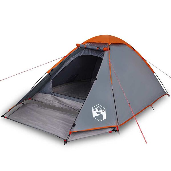 vidaXL Tenda da Campeggio a Cupola 2 Persone Grigio e Arancione
