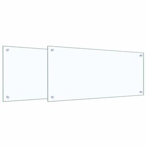 vidaXL Schienale da cucina 2 pz Trasparente 90 x 40 cm vetro temperato