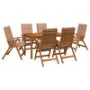 vidaXL 7-Piece Garden Dining Set Naturale Legno di Acacia Massello