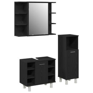 vidaXL Set di mobili per il bagno 3 pcs Nero 30 x 30 x 99,5 cm