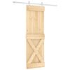 vidaXL Porta Scorrevole con Set Hardware 70x210 cm Legno Massello Pino