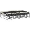 vidaXL Set da Pranzo da Giardino 13pz con Cuscini Nero in Polyrattan