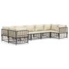 vidaXL Set Divani da Giardino 7 pz con Cuscini Antracite in Polyrattan