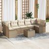 vidaXL Set Divano da Giardino con cuscino 8 pcs Beige polyrattan