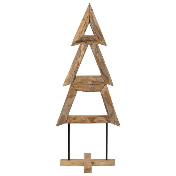 vidaXL Albero di Natale Marrone 149,5 cm Legno massello di teak