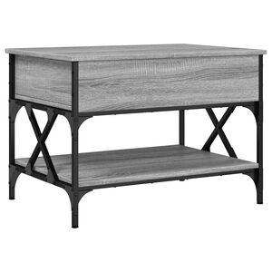 vidaXL Tavolino Salotto Grigio Sonoma 70x50x50 cm Multistrato Metallo