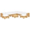 vidaXL Set Divani da Giardino 11 pz con Cuscini Legno Massello di Teak