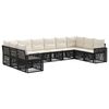 vidaXL Set Divano da Giardino 10 pz Nero e Bianco Crema polyrattan