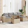 vidaXL Set Divano da Giardino 6 pz con Cuscini Beige in Polyrattan