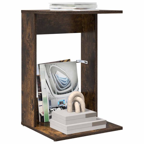 vidaXL Tavolo laterale Rovere fum&eacute; 40 x 38 x 62,5 cm Legno multistrato