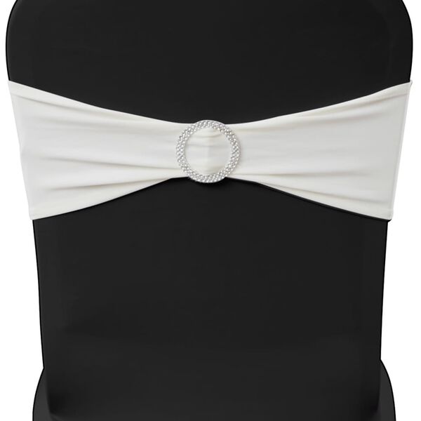 Fascia Elasticizzata Crema Decorativa Sedia con Fibbia Diamante 25 pz