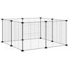 vidaXL Gabbia per animali domestici a 8 pannelli nera 70x70x35 cm in acciaio