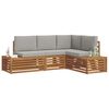 vidaXL Set di divani da esterno 4 Pezzo Grigio Naturale e Chiaro