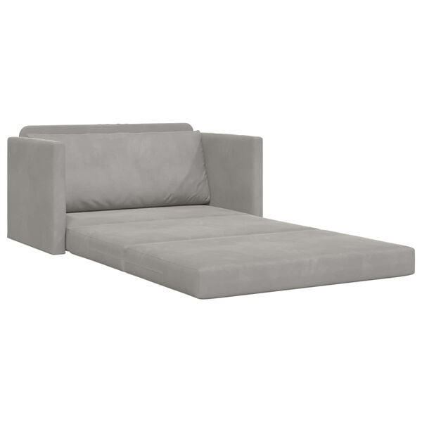 vidaXL Divano letto 110cm Grigio chiaro Velluto