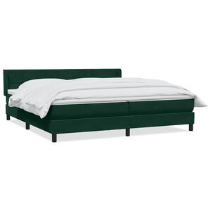 vidaXL Giroletto a Molle con Materasso Verde Scuro 180x220 cm Velluto