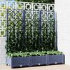 vidaXL Fioriera da Giardino e Graticcio Grigio Blu 120x40x121,5 cm PP