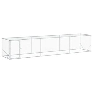 vidaXL Pollaio Argento 500 x 100 x 100 cm Acciaio zincato