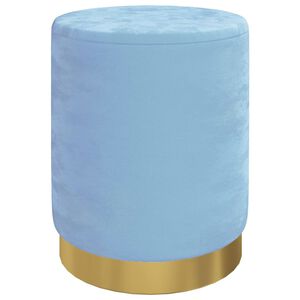 vidaXL Sgabello Rotondo con Contenitore Azzurro in Velluto 31 x 37 cm