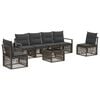 vidaXL Set Divano da Giardino 7 pz Grigio polyrattan