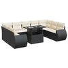 vidaXL Set Divani da Giardino 10pz con Cuscini in Polyrattan Nero