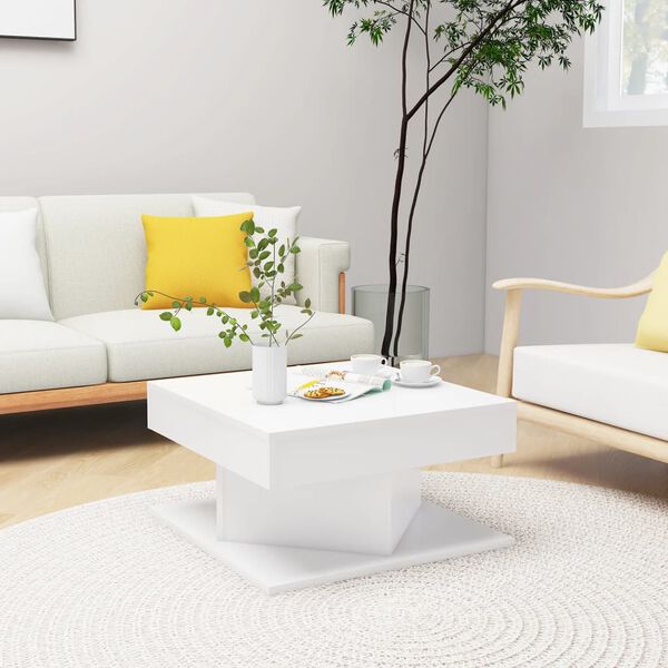 vidaXL Tavolino da Salotto Bianco 57x57x30 cm in Legno Multistrato